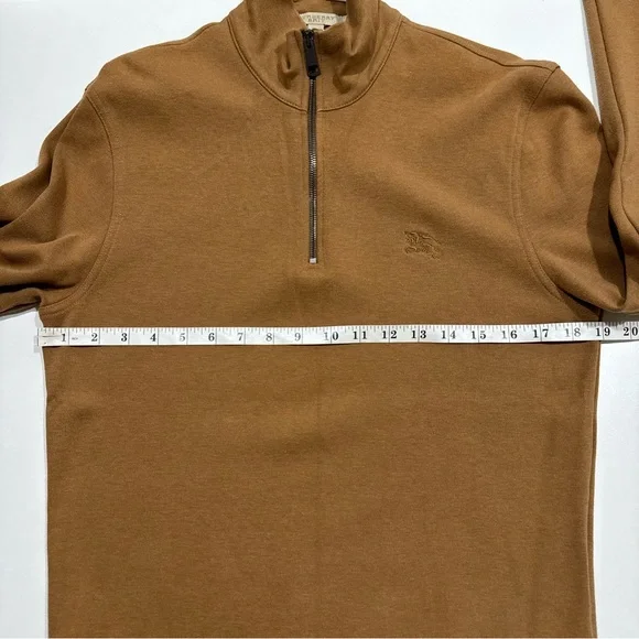 Burberry Brit Mens 1/4 Zip Sweatshirt Horse Logo Nova Check Trim Collar Size S - Picture 10 of 11